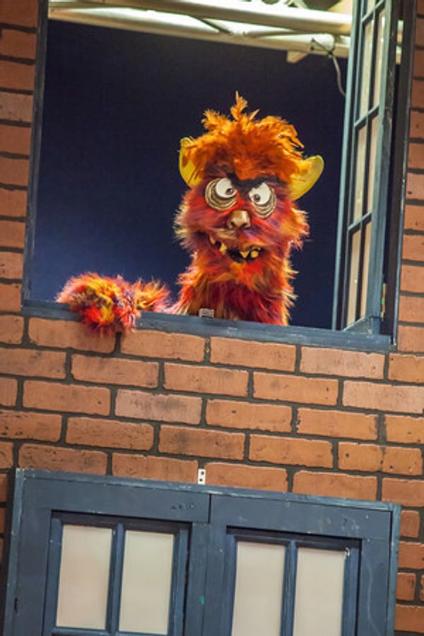 Trekkie Monster in his window. 1