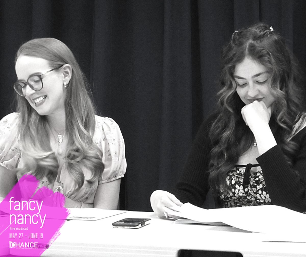 Angela Griswold and Jillian Batt at their first readthru of "Fancy Nancy, The Musical" Set to run May 27 - June 19, 2022 at the Bette Aitken theater arts Center, this TYA musical adaptation of the wildly popular book series returns by popular demand. Angela Griswold and Jillian Batt at their first readthru of "Fancy Nancy, The Musical" Set to run May 27 - June 19, 2022 at the Bette Aitken theater arts Center, this TYA musical adaptation of the wildly popular book series returns by popular demand.