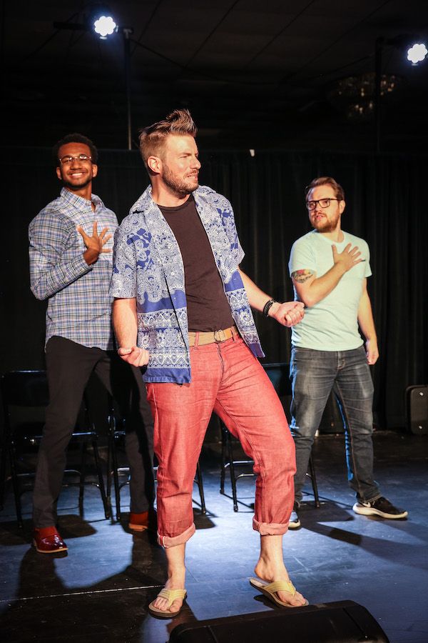 Kerrington Shorter, Ryan Powell, and Josh Brown in Make Me A Match at the 2019 IndyFringe Festival 6