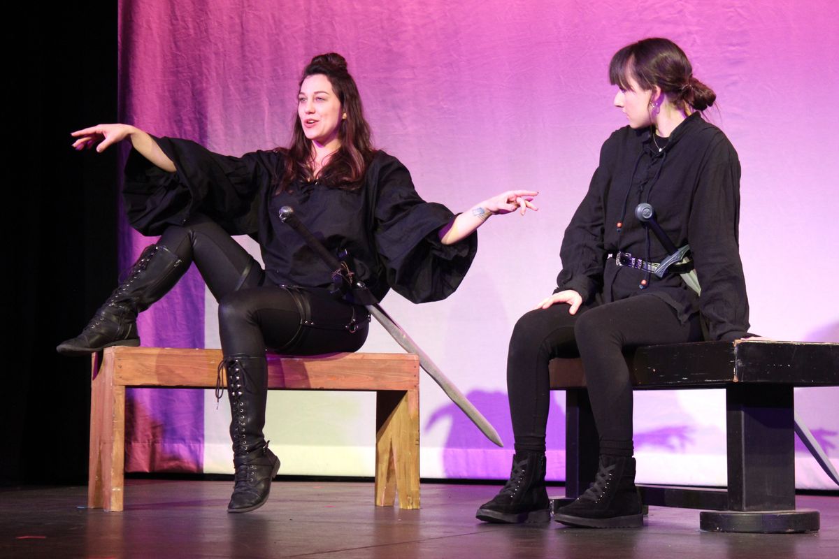 Natalie Rae as Bren and Allie Wessel as Sam in "Paper Swords" at the 2020 Chicago Musical Theatre Festival