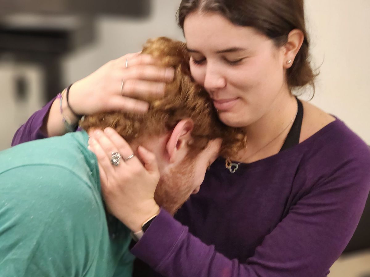 Actors: Jesse Kinstler(Griffin) and Anna Medley(Mallory) Photos by David Hughes.