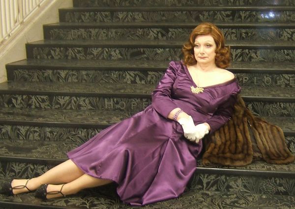 Margie Boule' stars as Tallulah Bankhead
Photo taken at Central Library Portland Oregon by triangle staff 1