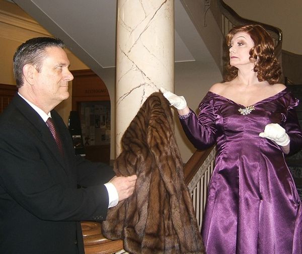 Margie Boule' stars as Tallulah Bankhead
Photo taken at Central Library Portland Oregon by triangle staff 3