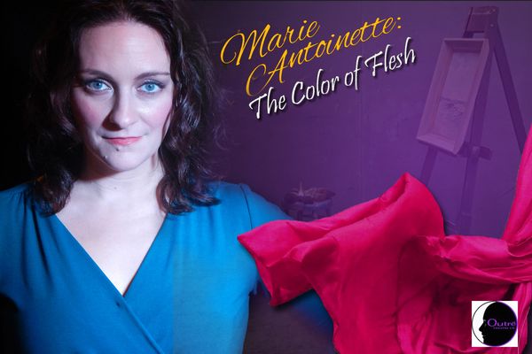 Sabrina Lynn Gore as Elisabeth Vigee le Brun in Outre' Theatre company's staged reading production of "Marie Antoinette:The Color of Flesh".  Photo by Geoff Short
www.outretheatrecompany.com 4