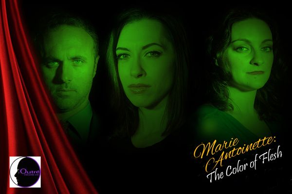 (l. to r.) Seth Trucks, Katherine Amadeo and Sabrina Lynn Gore in Outre' Theatre company's staged reading production of "Marie Antoinette:The Color of Flesh".  Photo by Geoff Short
www.outretheatrecompany.com 11