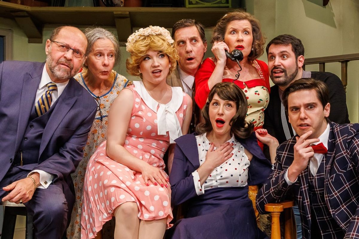 Cast of BCP's Moon Over Buffalo opening in Oradell, NJ at the Little Firehouse Theatre on February 12 . Photo by Richard Frant. Cast of BCP's Moon Over Buffalo opening in Oradell, NJ at the Little Firehouse Theatre on February 12 . Photo by Richard Frant.
