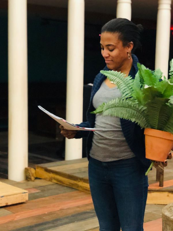 Actor Keenan Ramos (Floyd) rehearsing for Seven Guitars at the MET. 2