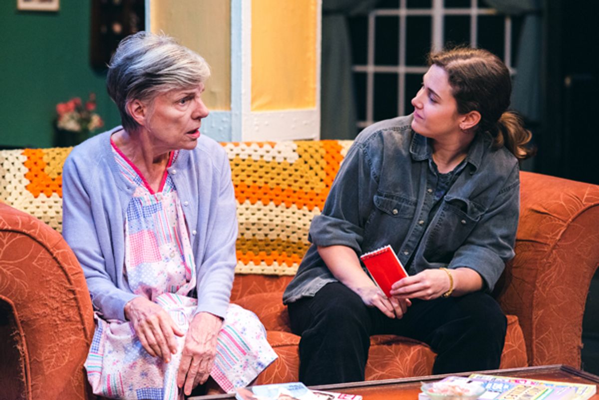 'night, Mother by Marsha Norman at Spotlighters Theatre, directed by Suzanne Beal.
Valerie Lash as Thelma (Mama) and Erin Klarner as Jesse
Set Design/Scenic Art at Alan Zemla
Costumes by Rachel Smith
Properties by Melissa Banister
Lighting by Fuzz Roark
Stage Managed by Thom Buckley
