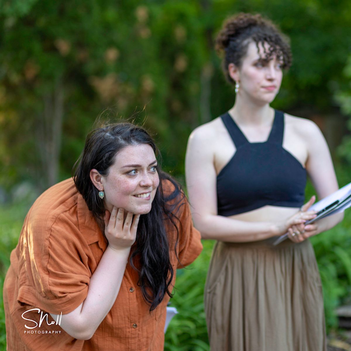 Margaret (Mallory K. Lewis, L) and Ursula (Julia Siegal) watch the sparks fly. Margaret (Mallory K. Lewis, L) and Ursula (Julia Siegal) watch the sparks fly.