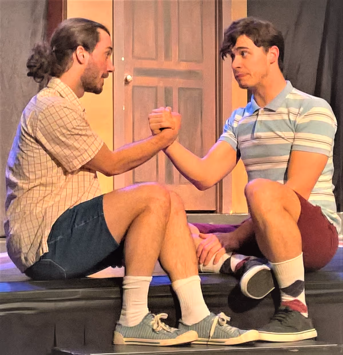 Tyler Hendrix (Mickey) [L] and Richie Stone (Edward) [R]
bonding as Blood Brothers