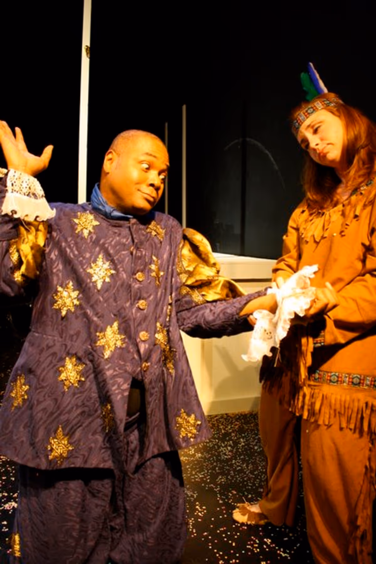 JUST MORTIMA AND ME!: Darryl Maximilian Robinson as the old Shakespearean actor Henry Albertson and Stacy Lynn Baker as Mortima in the 2010 Tribe Productions 50th anniversary revival production of Tom Jones' and Harvey Schmidt's "The Fantasticks" presented as part of the first-ever Hollywood Fringe Festival at The Complex Theatre of Los Angeles. JUST MORTIMA AND ME!: Darryl Maximilian Robinson as the old Shakespearean actor Henry Albertson and Stacy Lynn Baker as Mortima in the 2010 Tribe Productions 50th anniversary revival production of Tom Jones' and Harvey Schmidt's "The Fantasticks" presented as part of the first-ever Hollywood Fringe Festival at The Complex Theatre of Los Angeles.