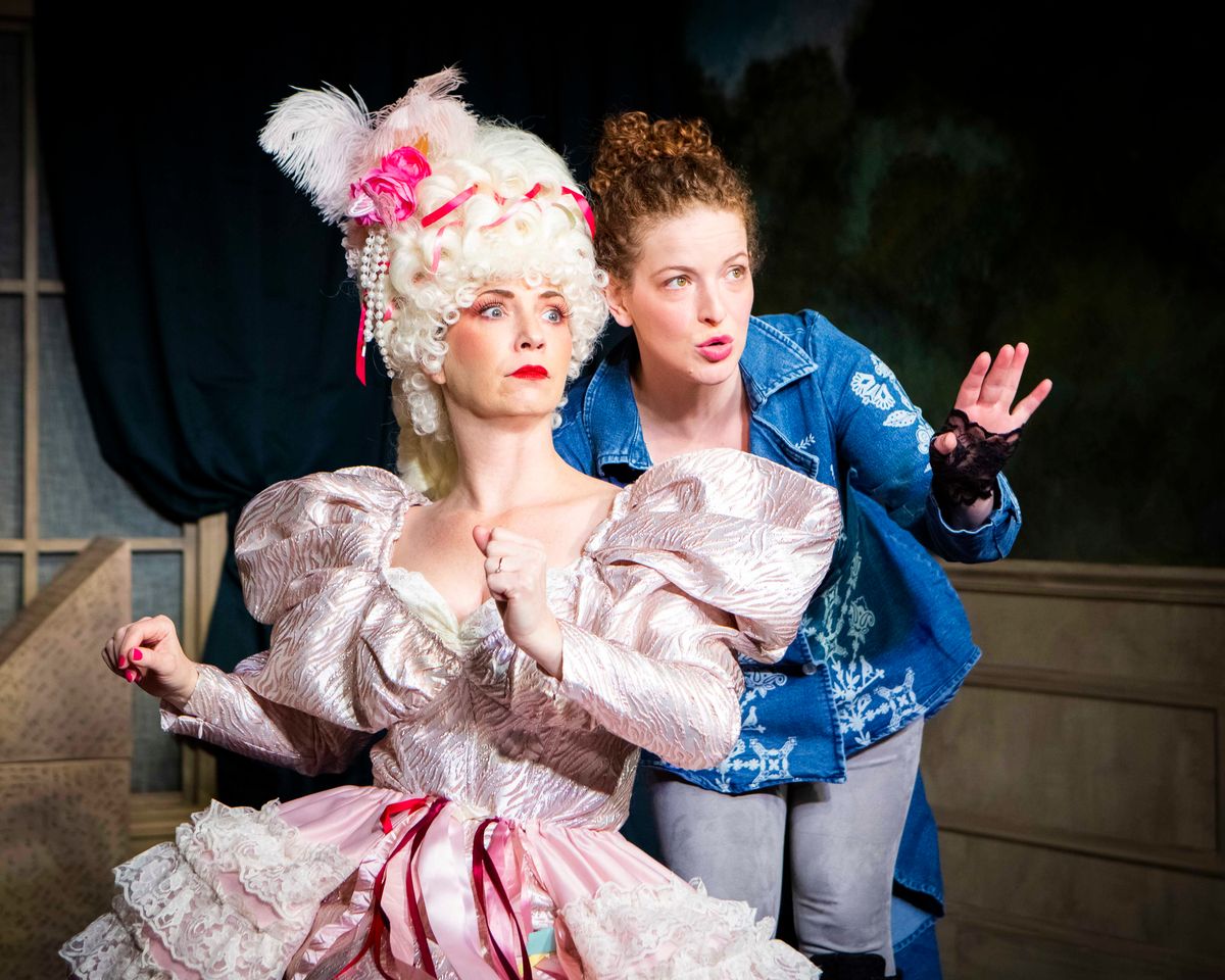 Cast members Lisa Dawn and Hannah Hammel in The Revolutionists Cast members Lisa Dawn and Hannah Hammel in The Revolutionists