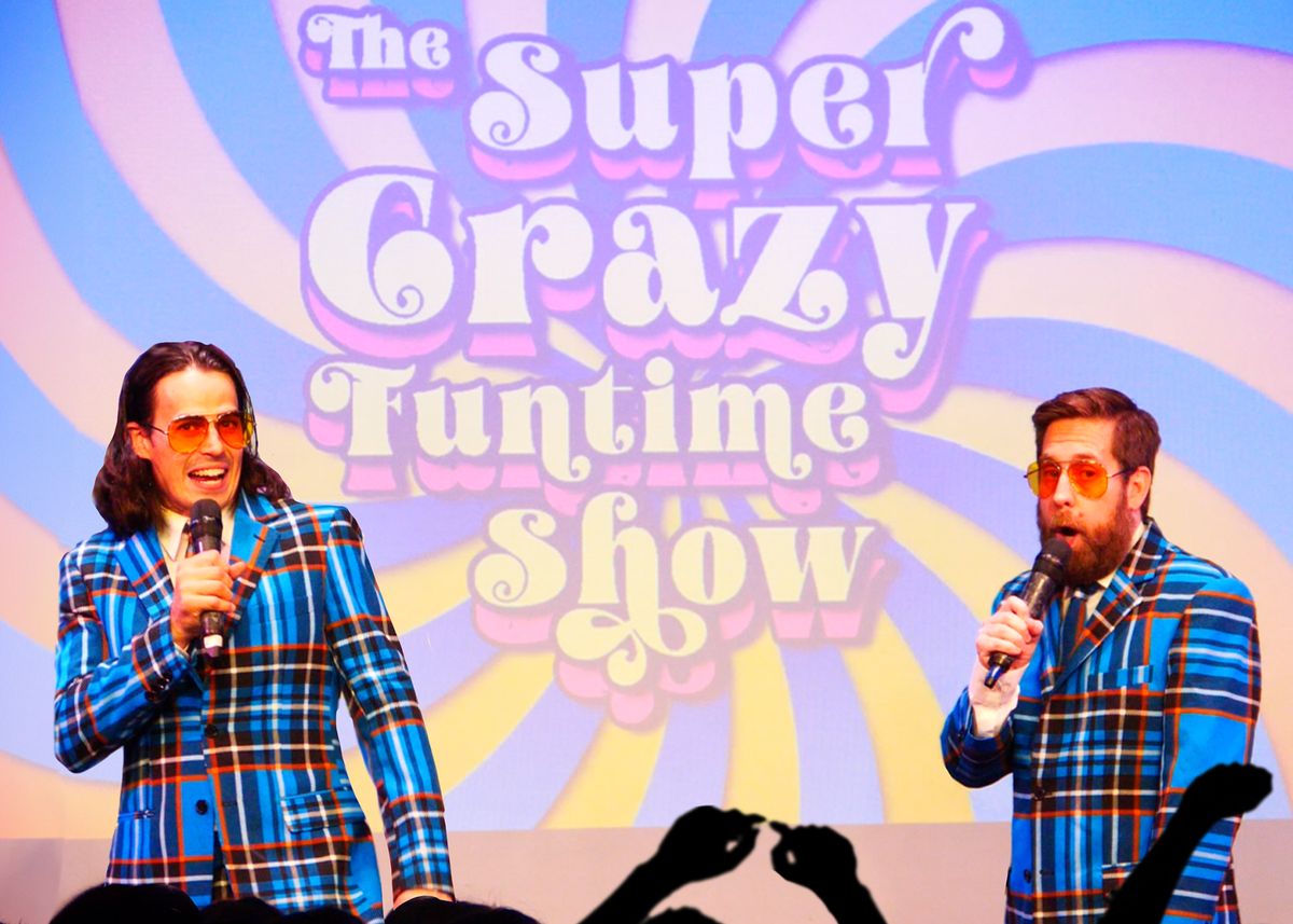 NYC''s Favorite Comedy Game Show, The Super Crazy Funtime Show starring Artie Brennan (Francis Merryweather) and Anthony Giordano (Dino Valentino)