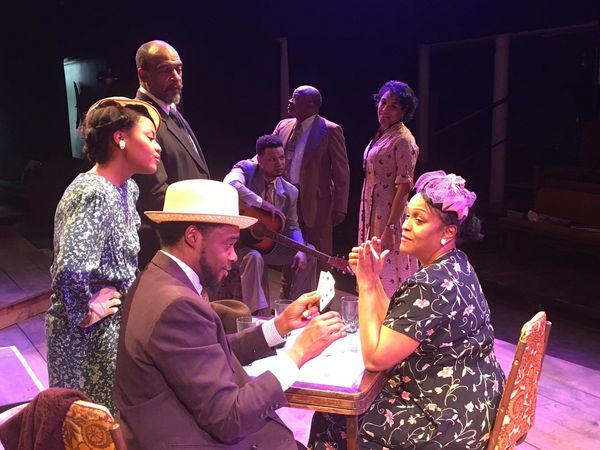 Actor Keenan Ramos (Floyd) rehearsing for Seven Guitars at the MET. 7