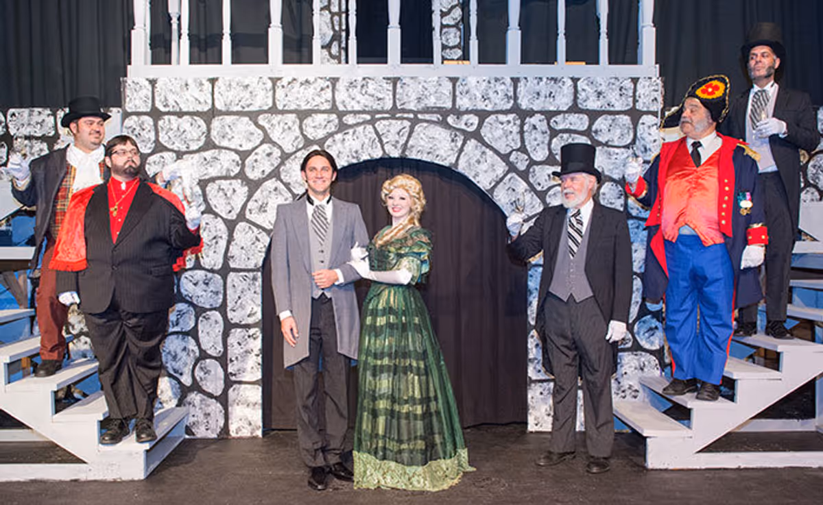 Christopher Fretto, Ralph D'Ambrose, Chris Saltalamacchio, Kelsey Gronda, Frank Hendricks, Rick Peters and Solomon Buchman - Jekyll and Hyde at Star Playhouse - Photo by Gene Indenbaum Christopher Fretto, Ralph D'Ambrose, Chris Saltalamacchio, Kelsey Gronda, Frank Hendricks, Rick Peters and Solomon Buchman - Jekyll and Hyde at Star Playhouse - Photo by Gene Indenbaum