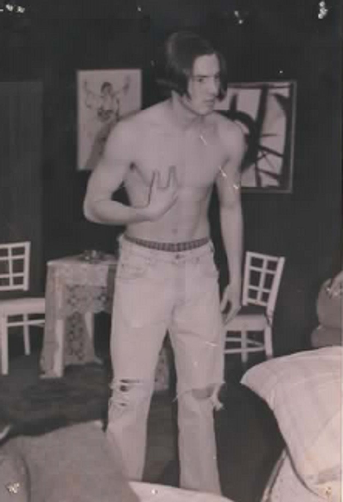 SHOULD HE STAY OR SHOULD HE GO!: Actor Jonathan Pereira as the light-skinned brother Morris contemplates leaving the confines of his Port Elizabeth, South Africa shack in Director Darryl Maximilian Robinson's 1999 Excaliber Shakespeare Company of Chicago revival of Athol Fugard's powerful anti-apartheid drama "The Blood Knot" at The Heartland Cafe Studio Theatre in Chicago. Photo by ESC Production Stage Manager Peter Blatchford. SHOULD HE STAY OR SHOULD HE GO!: Actor Jonathan Pereira as the light-skinned brother Morris contemplates leaving the confines of his Port Elizabeth, South Africa shack in Director Darryl Maximilian Robinson's 1999 Excaliber Shakespeare Company of Chicago revival of Athol Fugard's powerful anti-apartheid drama "The Blood Knot" at The Heartland Cafe Studio Theatre in Chicago. Photo by ESC Production Stage Manager Peter Blatchford.