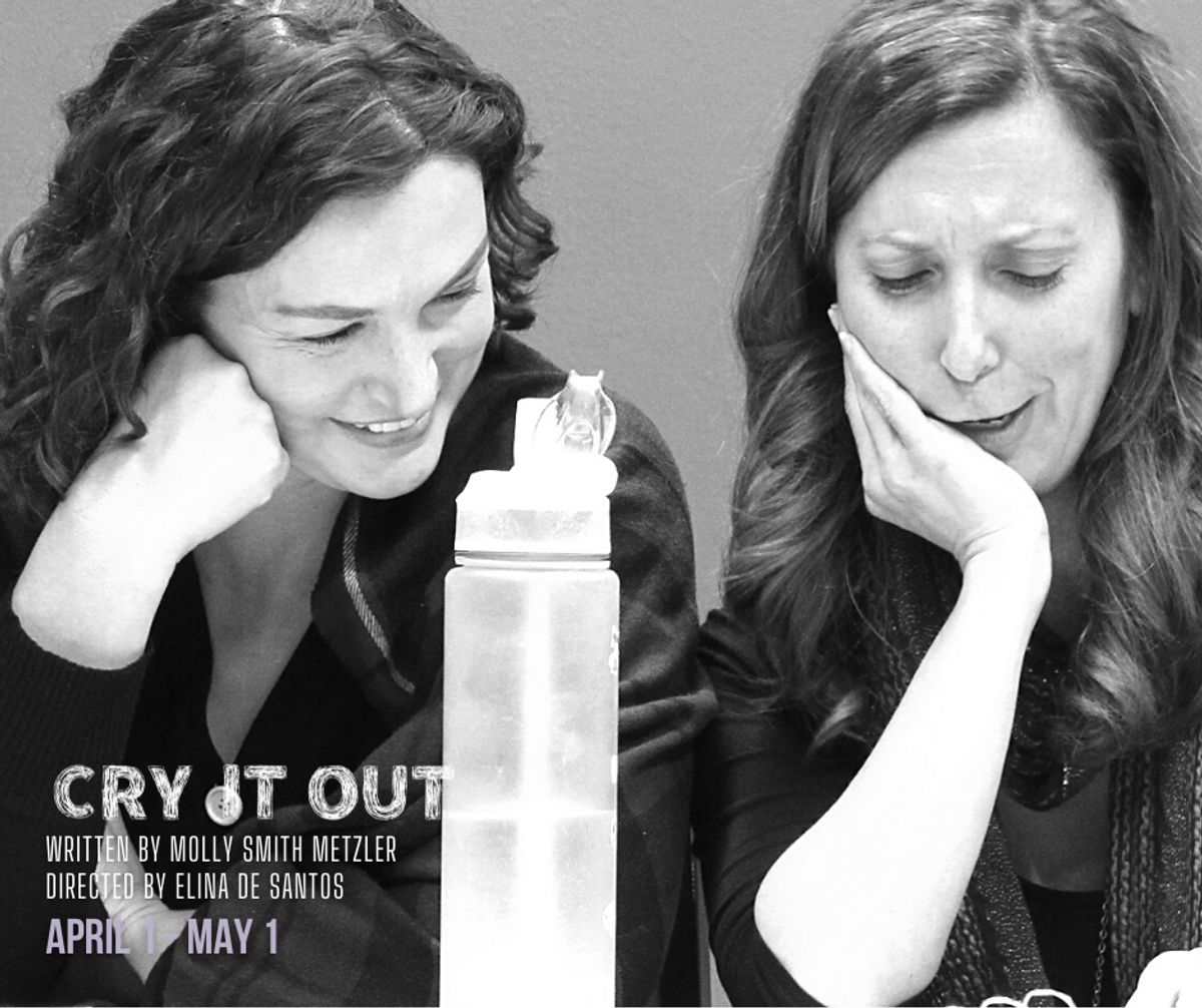 Amanda Zarr and Aubrey Saverino during the first read through for "Cry It Out". "Cry it Out" runs at Chance Theater at Bette Aitken theater arts Center in Anaheim, CA April 1 - May 1, 2022. 