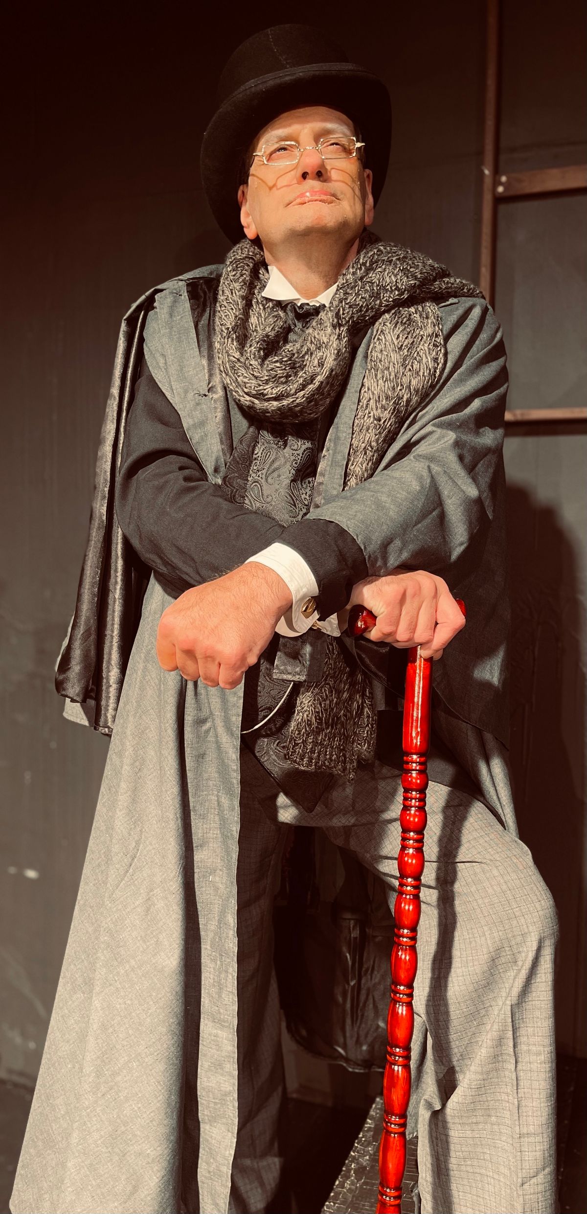 Ebenezer Scrooge played by Scott Earle