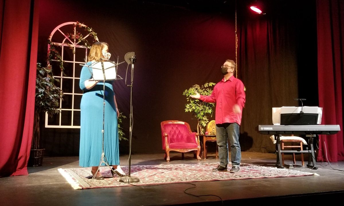 Singer Katie Isaac and director Chris L’Hommedieu discuss the recording of her solo, part of the upcoming CLT streaming production of “Love Songs & Love Letters.” Singer Katie Isaac and director Chris L’Hommedieu discuss the recording of her solo, part of the upcoming CLT streaming production of “Love Songs & Love Letters.”