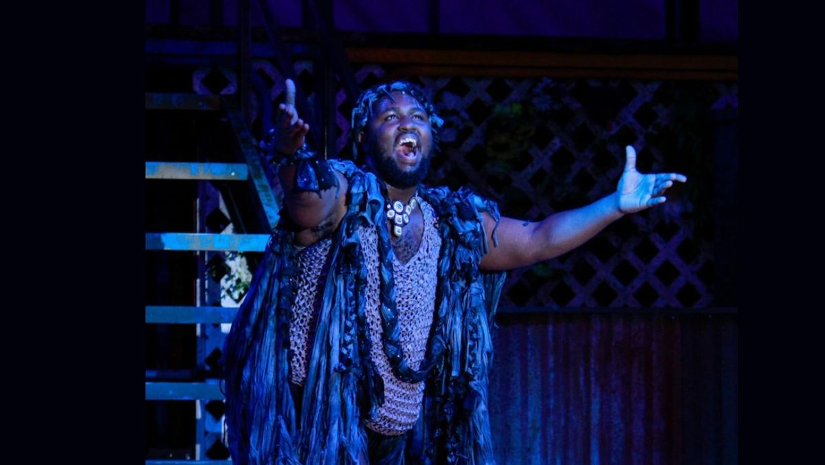 Shafiq Hicks, who will play the Beast, is pictured above as Agwe in STONC's most recent production of Once on this Island. Shafiq Hicks, who will play the Beast, is pictured above as Agwe in STONC's most recent production of Once on this Island.