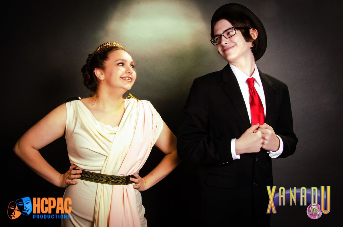 "Xanadu Jr."- Featuring Sarah R as Kira and Spencer D. as Danny.   May 10-12, 2019, Xanadu Jr. is inspired by the Tony Award-nominated Broadway musical and the Universal Pictures' cult classic movie starring Olivia Newton-John and Gene Kelly, and features the music of Jeff Lynne (Electric Light Orchestra) and John Farrar, in a moving, electrifying tale of endless fun that will keep you in stitches while the original, legendary chart-topping tunes lift you out of your seat. Get your tickets today at www.thehcpac.org   