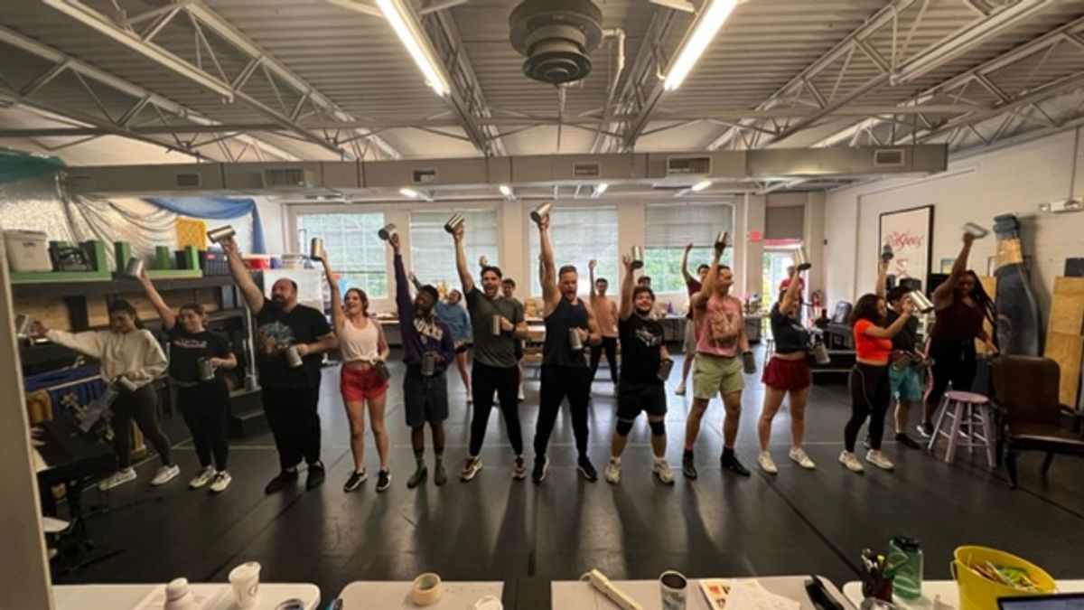 Beauty and the Beast cast in rehearsals for "Gaston" Beauty and the Beast cast in rehearsals for "Gaston"