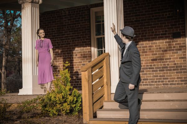 Jason Fussell as Billy, Carolyn Oursler as Margo in Elm Street Cultural Arts Village's production of Bright Star: The Musical. Photo courtesy of Siobhan Brumbelow. 2