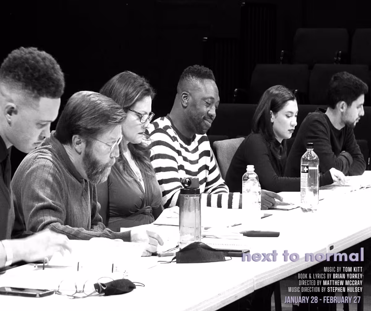 The Cast of "Next to Normal" at their first table read for "Next to Normal," playing January 28 - February 27, 2022 at Chance Theater in Anaheim, CA. 