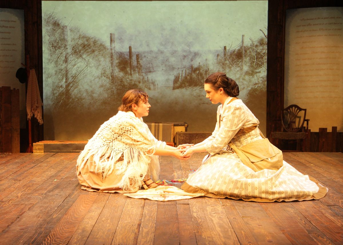 Emily Abeles as Beth March and Sarah Pierce as Jo March Chance Theater's production of "Little Women - The Broadway Musical" is playing November 25 - December 23, 2022 at Bette Aitken theater arts Center on the Cripe Stage. Music by Jason Howland; Lyrics by Mindi Dickstein; Book by Allan Knee. Based on the novel by Louisa May Alcott. Directed by Casey Long, Music Direction by Gabrielle Maldonado.