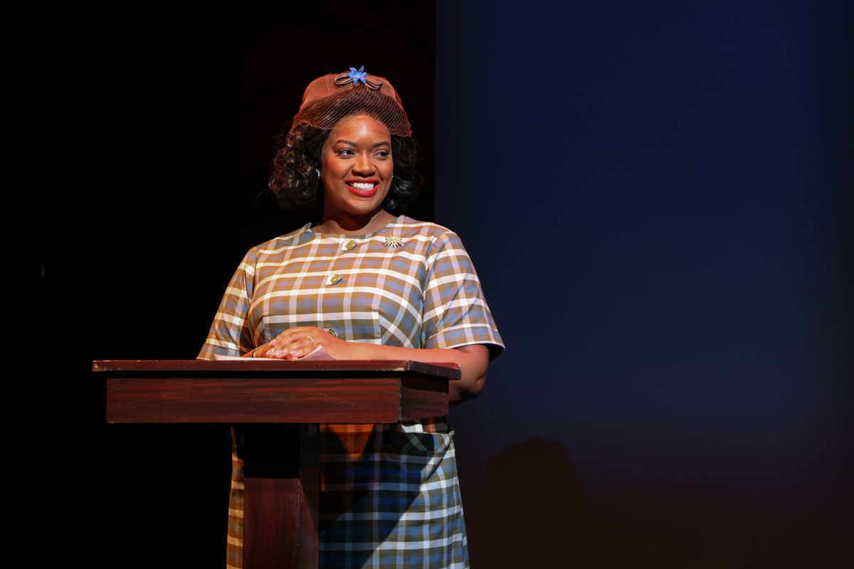 Sydney Elisabeth in BTG   s production of The American Five, 2026. Photo by Caelan Carlough.
