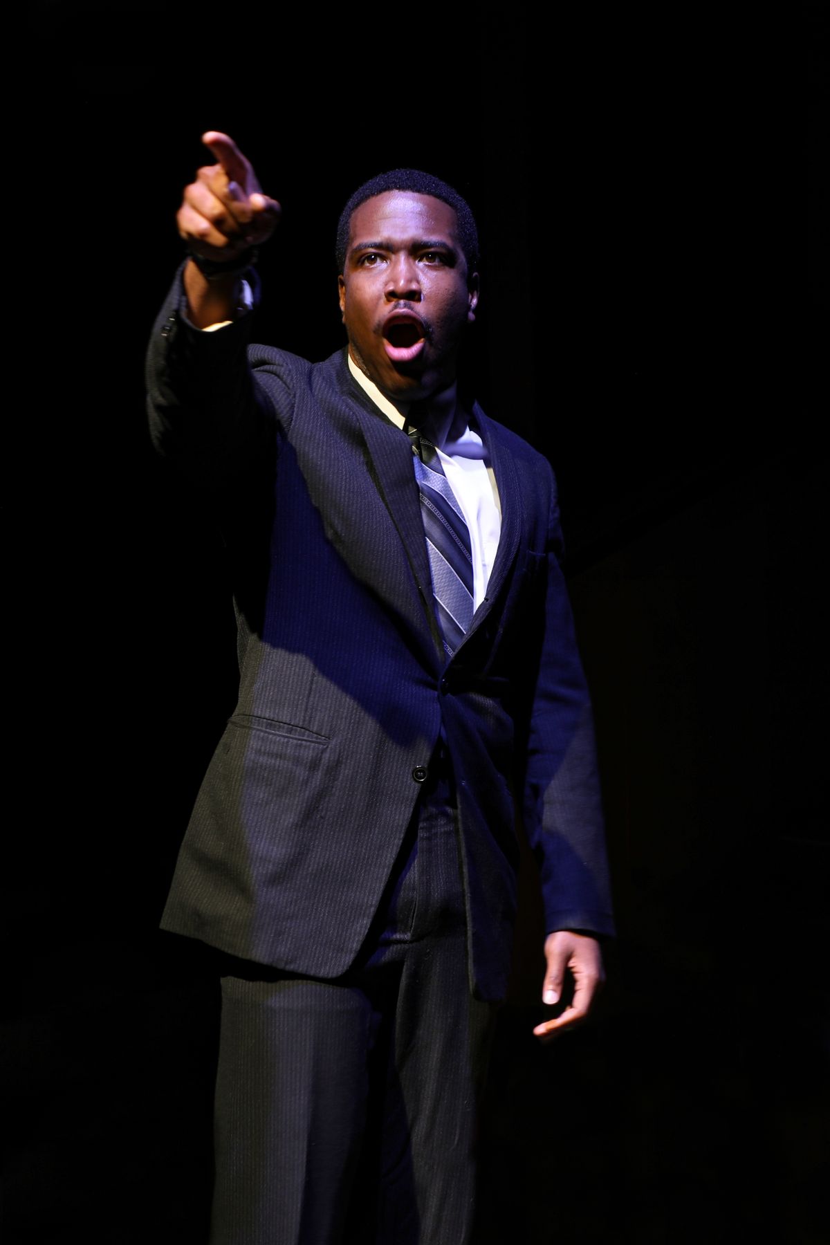 Rashun Carter in The American Five at The Unicorn Theatre, 2026. Photo by Caelan Carlough.