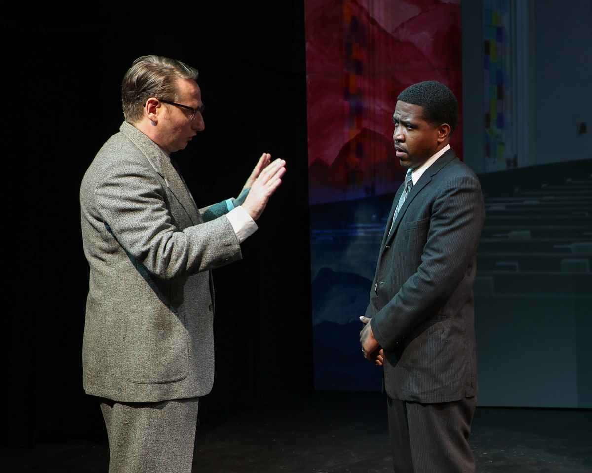 Harry Smith & Rashun Carter in The American Five at The Unicorn Theatre, 2026. Photo by Caelan Carlough.