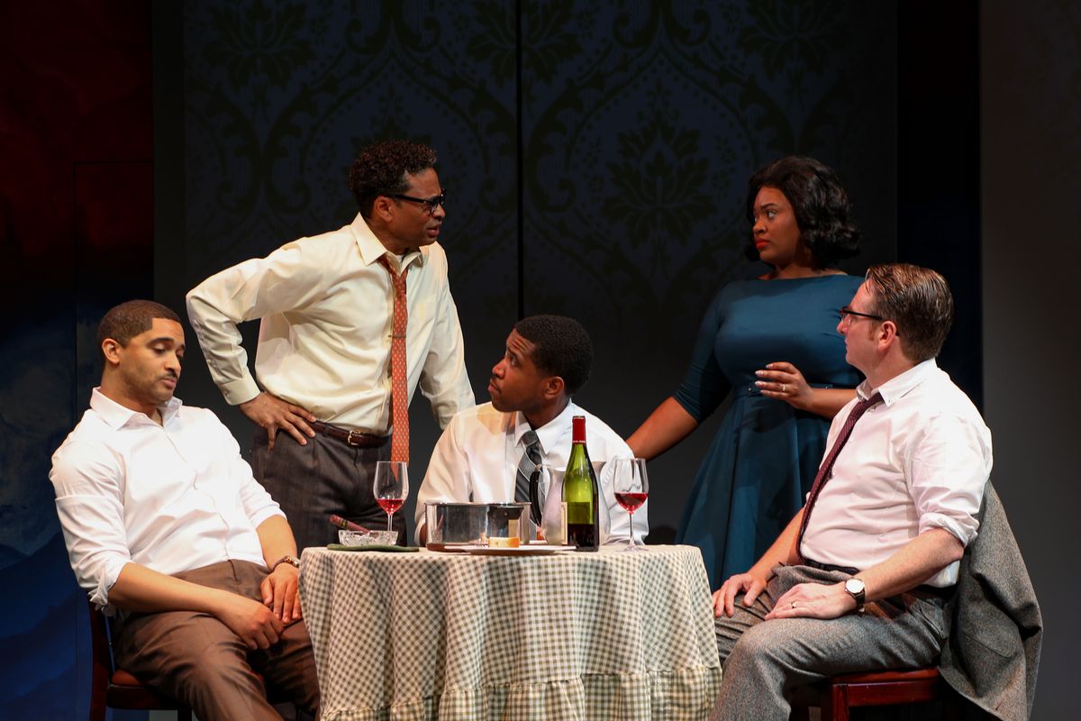 Cast of The American Five at The Unicorn Theatre, 2026. Photo by Caelan Carlough.