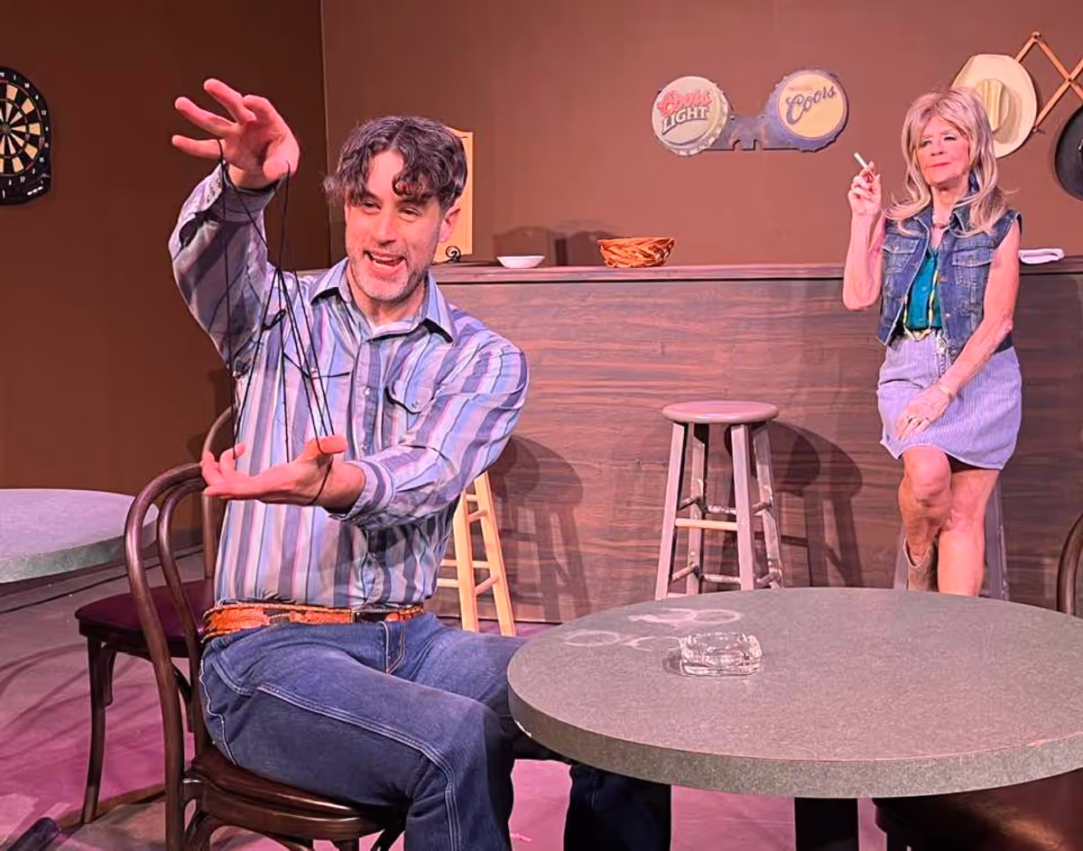 Yeah, that   s purty neat, Odell! He (Andrew Cohoonan) and Juanita (Lana Henson) return to Bubba   s sordid bar Thu at 7:30pm, Fri-Sat at 8:00, and 2:00 Sun, July 16-19.