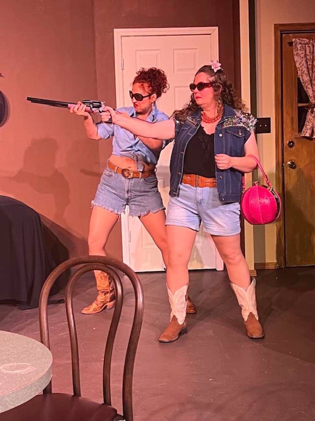 Thelma and Louise (aka Noleta and Lavonda) terrorize Bubba   s Bar in SORDID LIVES!