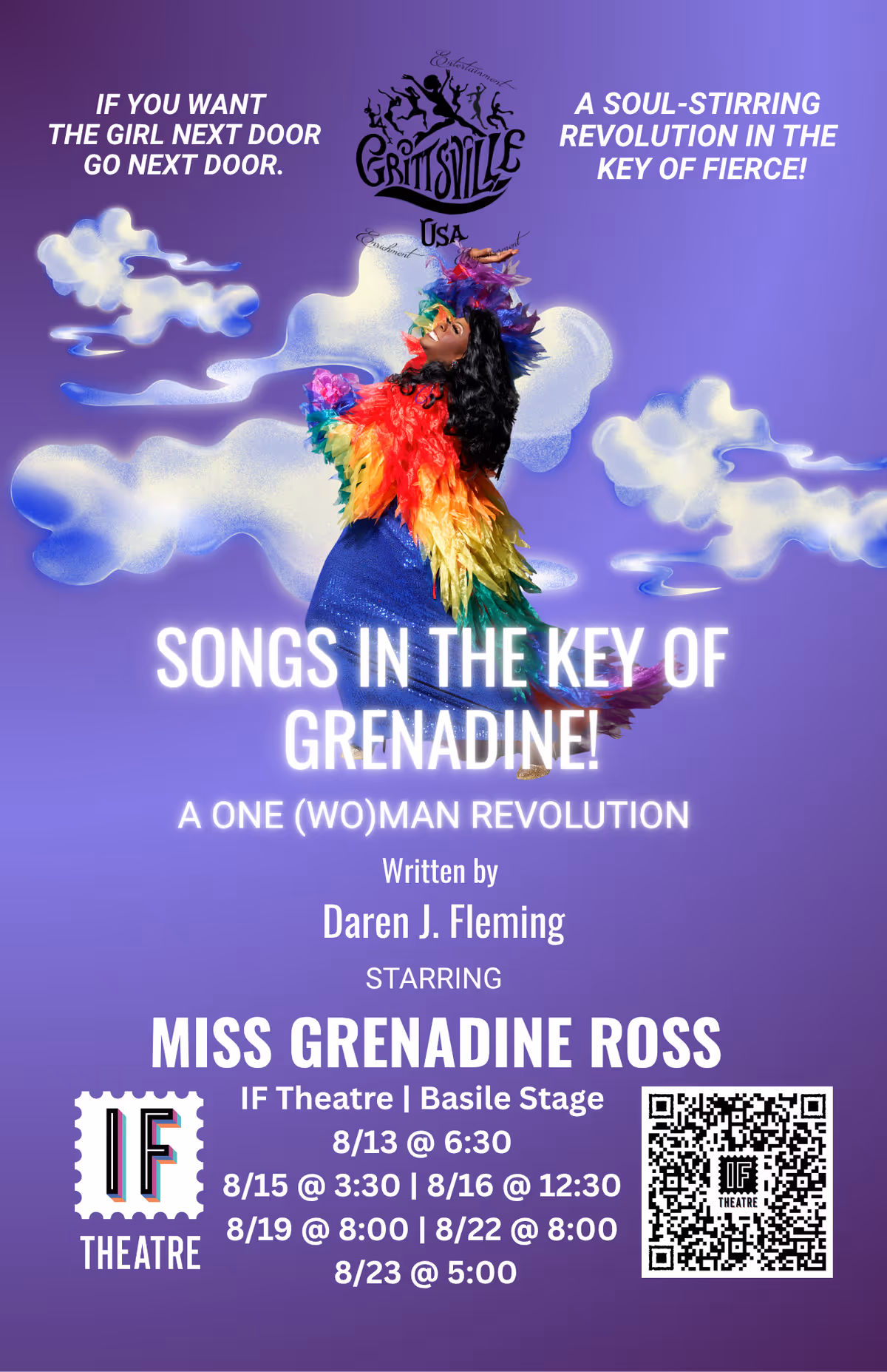 If you want the girl next door, go next door. Experience Songs in the Key of Grenadine! a fierce, unforgettable performance written by Daren J. Fleming. Design by Grittsville USA. If you want the girl next door, go next door. Experience Songs in the Key of Grenadine! a fierce, unforgettable performance written by Daren J. Fleming. Design by Grittsville USA.