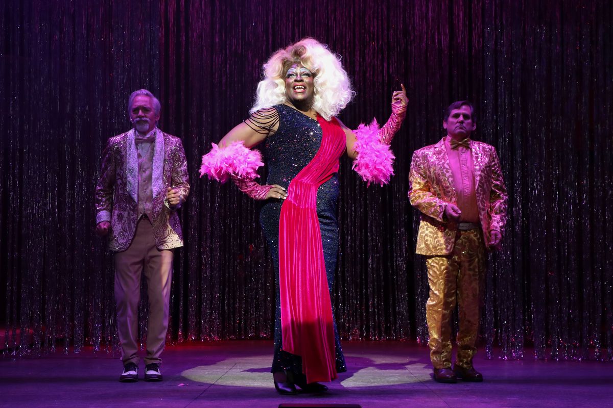 David Adkins, Kyle Taylor Parker, and E. Gray Simons III in BTG s production of The Legend of Georgia McBride, 2026. Photo by Caelan Carlough. David Adkins, Kyle Taylor Parker, and E. Gray Simons III in BTG s production of The Legend of Georgia McBride, 2026. Photo by Caelan Carlough.