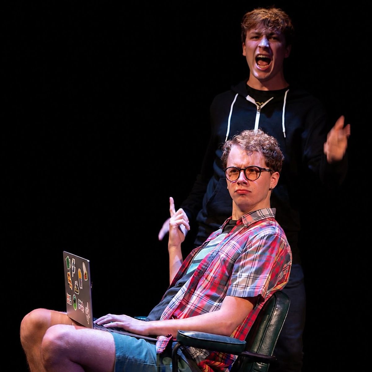 Jacob Tyler Reinstein as Jared and Braeden Davis as Connor Murphy in Sincerely, Me (Reprise). Photo by Jaycee Myner Jacob Tyler Reinstein as Jared and Braeden Davis as Connor Murphy in Sincerely, Me (Reprise). Photo by Jaycee Myner
