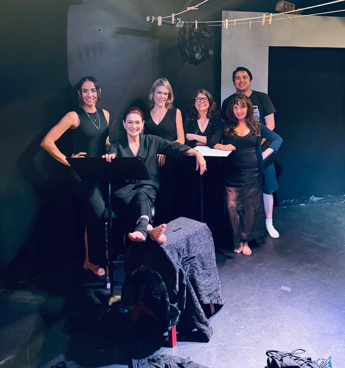 Cast Photo Week 2 (L to R) Presciliana Esparolini, Carolyn Hennesy, Juls Hoover, Julie Dove, Amy Marcs, with Stage Manager Josh van Veggel in back Cast Photo Week 2 (L to R) Presciliana Esparolini, Carolyn Hennesy, Juls Hoover, Julie Dove, Amy Marcs, with Stage Manager Josh van Veggel in back