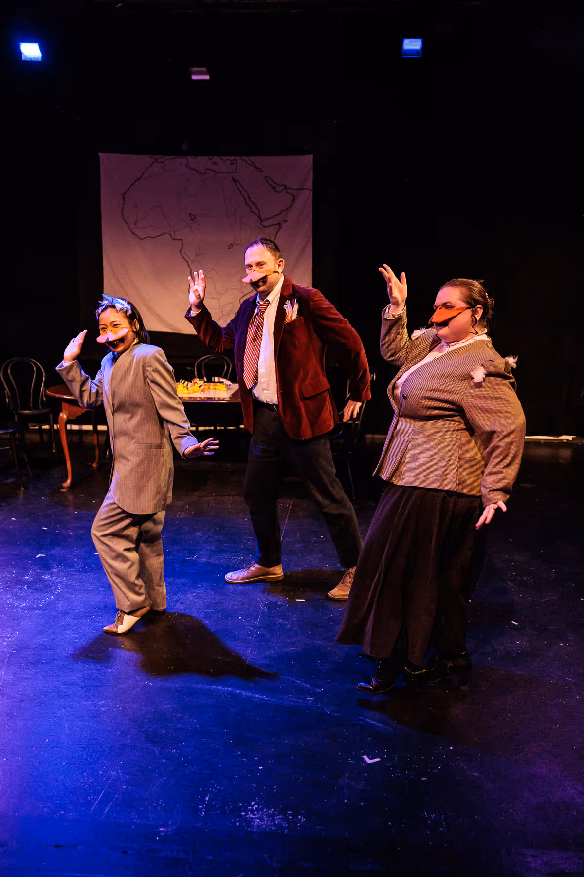 The duck disco continues in Heart of Duckness by A.J. Ditty (l-r Chris Say, Ryland Garnett, and Hollie Pryor). Photo by Kat Moraros Photography. The duck disco continues in Heart of Duckness by A.J. Ditty (l-r Chris Say, Ryland Garnett, and Hollie Pryor). Photo by Kat Moraros Photography.