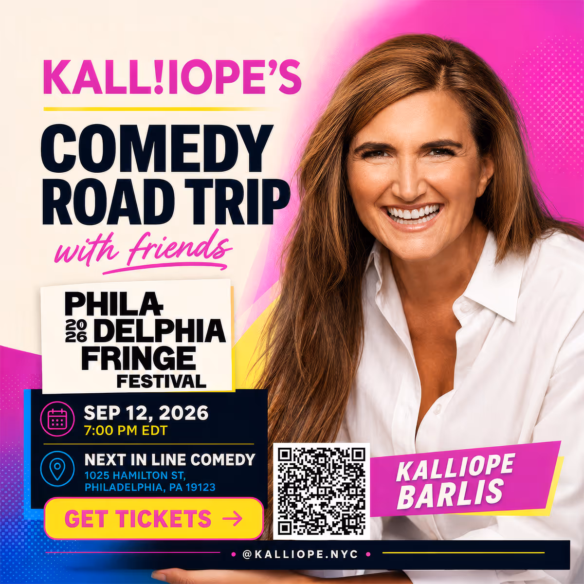 Kalliope Barlis is known for sharp storytelling and personal, punchline-driven original material, Kalliope draws on her Greek upbringing, life in New York City, career as a professional golfer, and work helping people confront phobias. 

She was one of 12 finalists selected from 115 comedians in the MicDupNYC Comedy Competition in Times Square.

Kalliope has has performed at venues including Gotham Comedy Club, New York Comedy Club, Rodney’s, Zanies Nashville, Governors Comedy Club, Christy B’s,