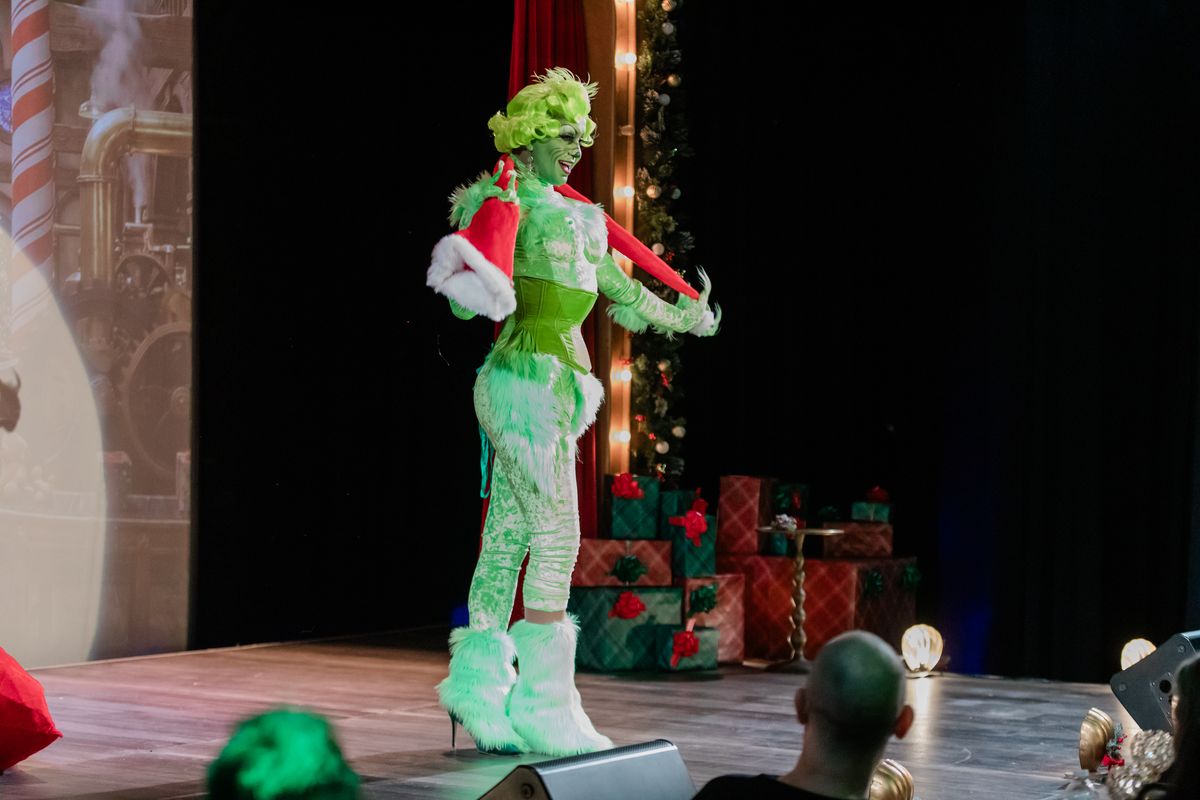 CLARA VOYANCE as The Grinch. Photo by Joe Moore