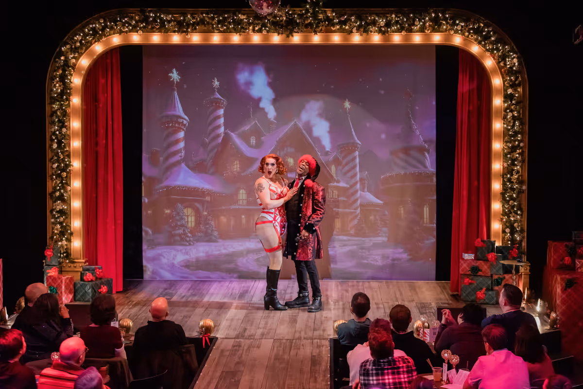 Louvel as Mrs. Clause & Car Larans as Santa Claus. Photo by Joe Moore