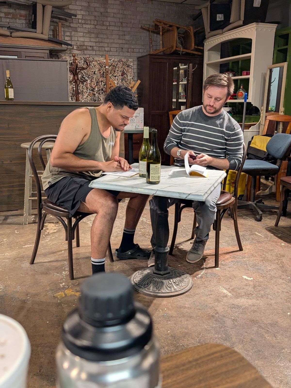 Olen Cox and Mikael Dashawn rehearse for King James - photo by Spencer Hankins