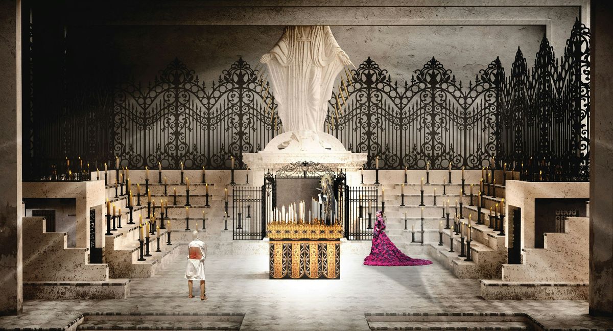 Set design for the finale of    Carmen, by director/designer Thaddeus Strassberger.