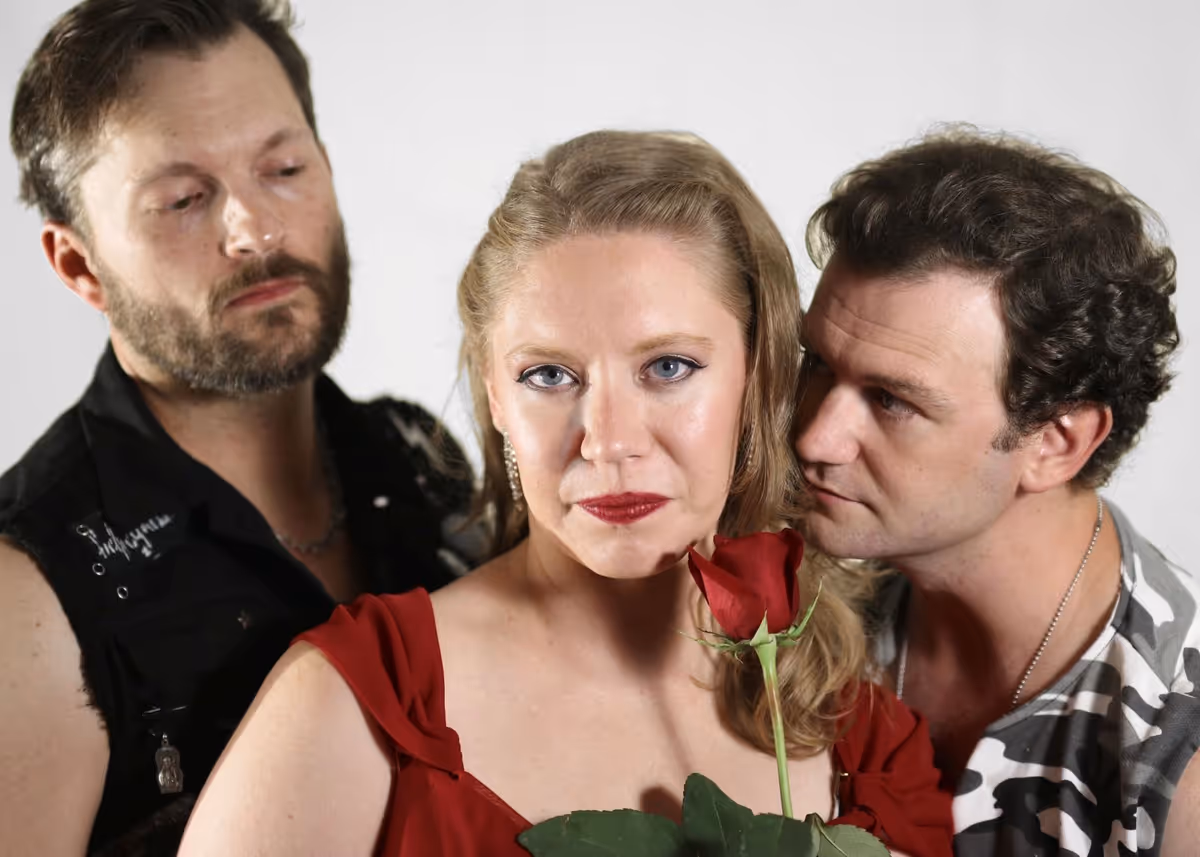 Evan Taylor Williams, Maggie Hernandez and Austin Jeffrey Smith lead the cast of CYRANO at Watershed Public Theatre's Riverwalk Arts Festival, September 10-12 & 17-19. Evan Taylor Williams, Maggie Hernandez and Austin Jeffrey Smith lead the cast of CYRANO at Watershed Public Theatre's Riverwalk Arts Festival, September 10-12 & 17-19.