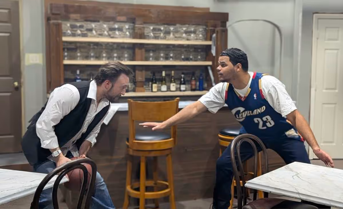 Matt and Shawn (Olen Cox and Mikael Dashawn) are ready for tip off Matt and Shawn (Olen Cox and Mikael Dashawn) are ready for tip off