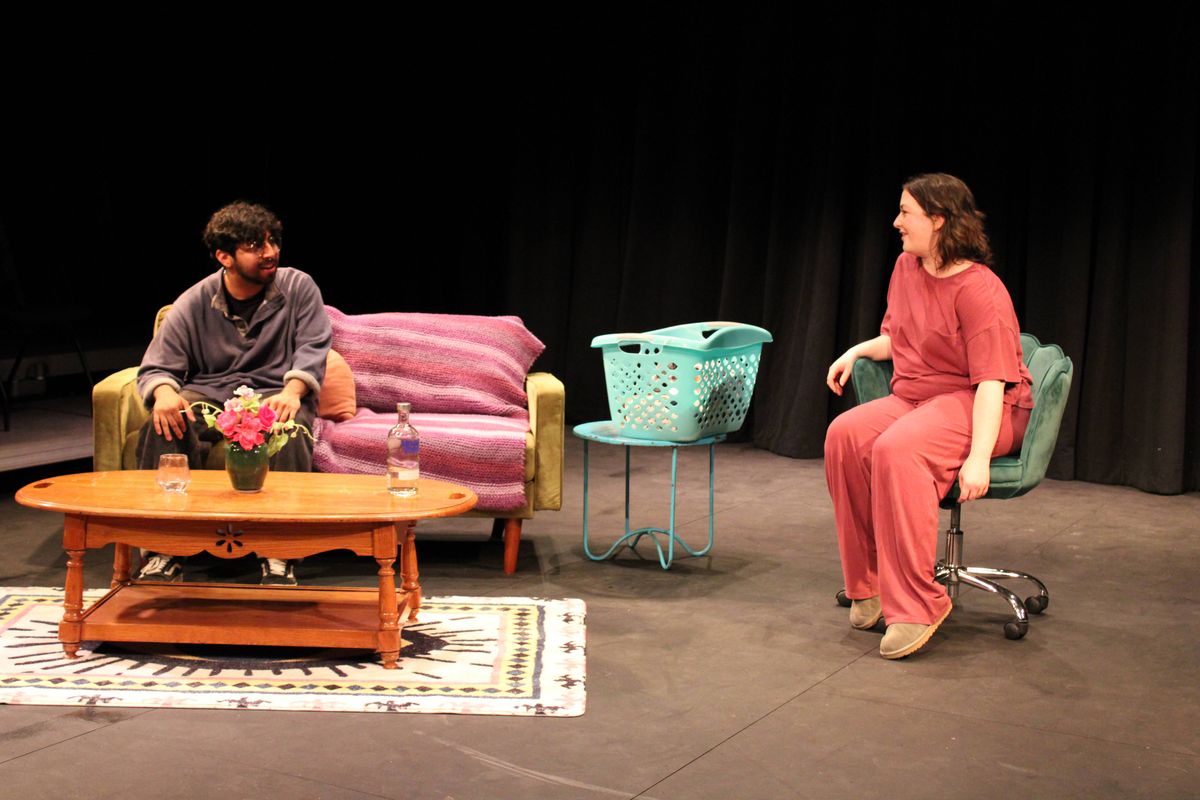 Jason Beltran and Birdie in The Kiss. Written by Mark Harvey Levine. Directed by Chevy Knight.
