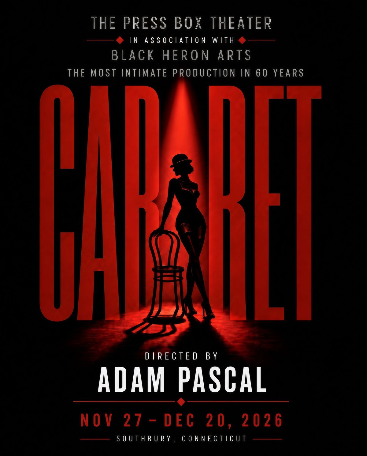 Cabaret at The Press Box Theater, directed by Adam Pascal. Cabaret at The Press Box Theater, directed by Adam Pascal.