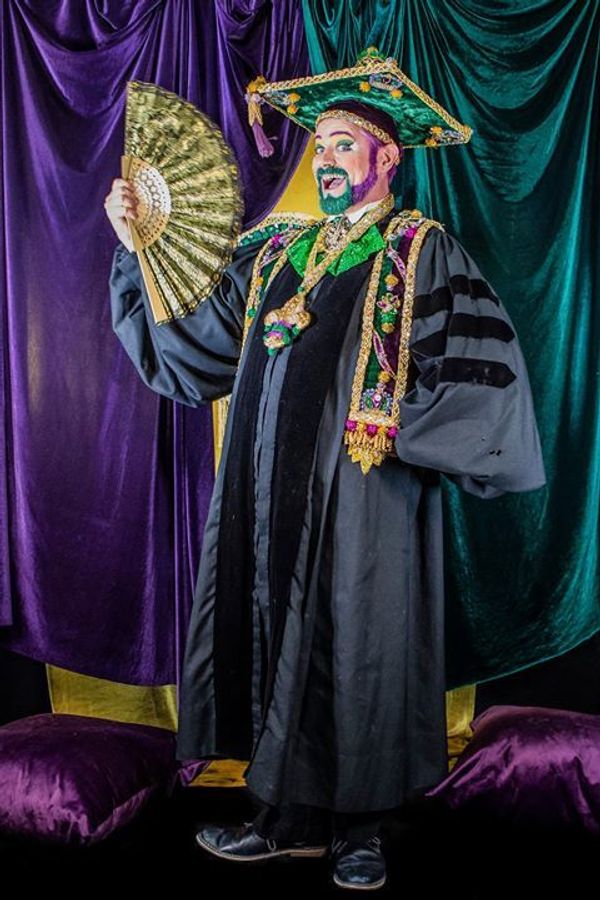 Professor Carl Nivale (Vatican Lokey) holds court during The Professor Carl Nivale Show.  Photo by Roy Guste. 1